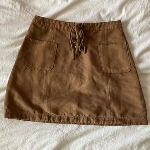 Hollister Brown Faux Suede Mini Skirt